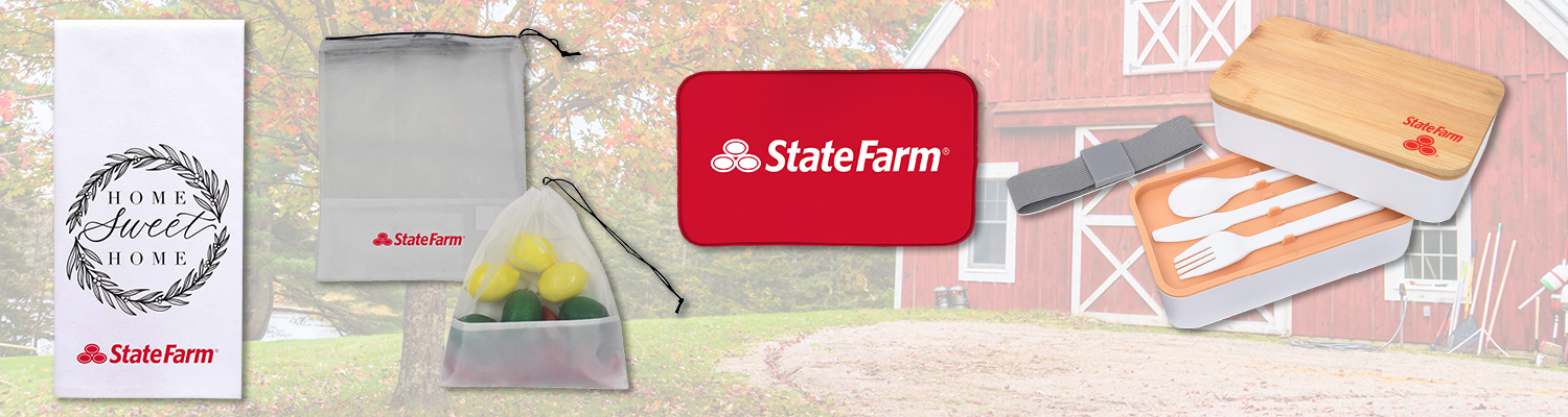 State Farm caps on a prism background. Turn Heads with Branded Headware!.