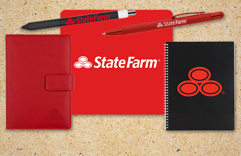 People wearing State Farm sustainable apparel